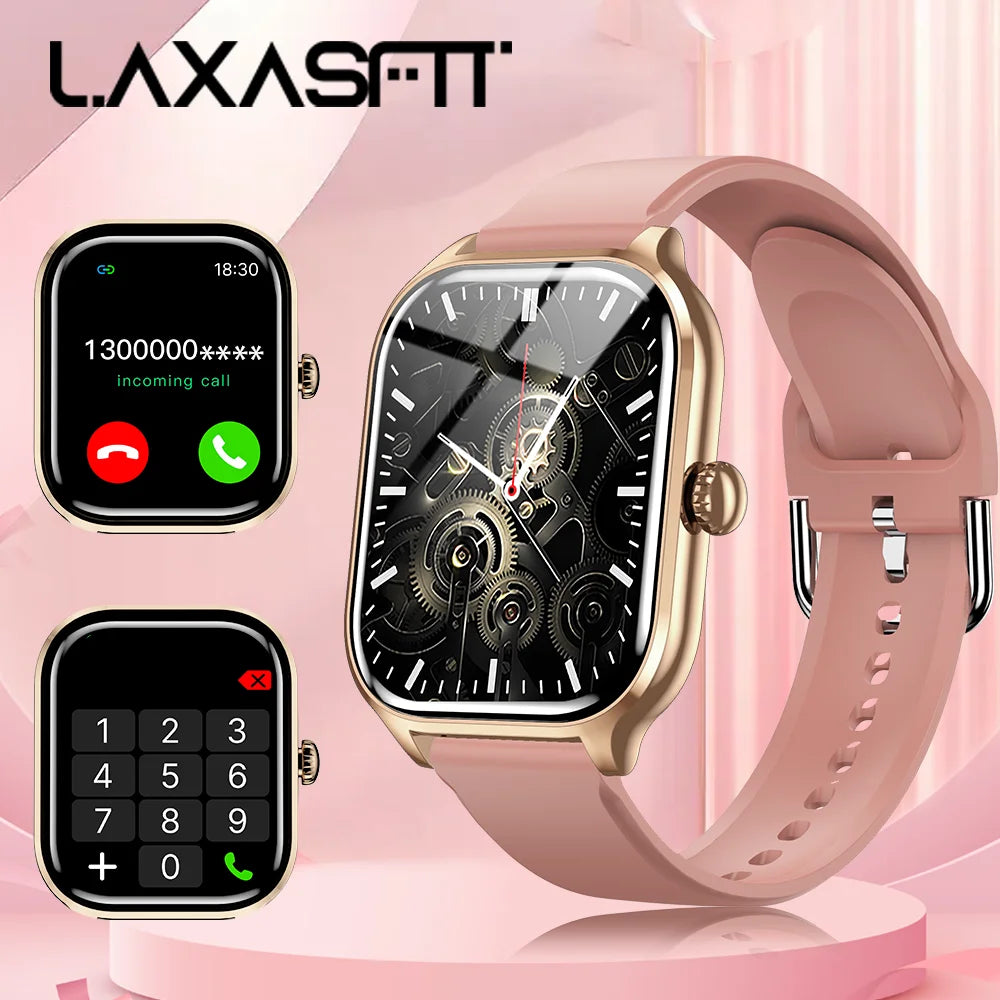 LAXASFIT 2025 New Smart Watch Bluetooth Call Message Reminder 24 Hour Health Monitoring Smart Watch Gift for Men and Women