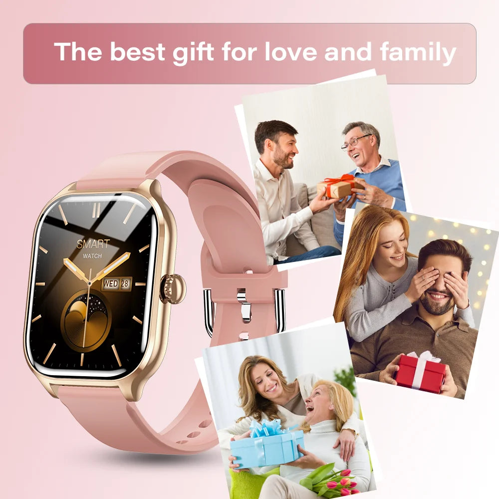 LAXASFIT 2025 New Smart Watch Bluetooth Call Message Reminder 24 Hour Health Monitoring Smart Watch Gift for Men and Women