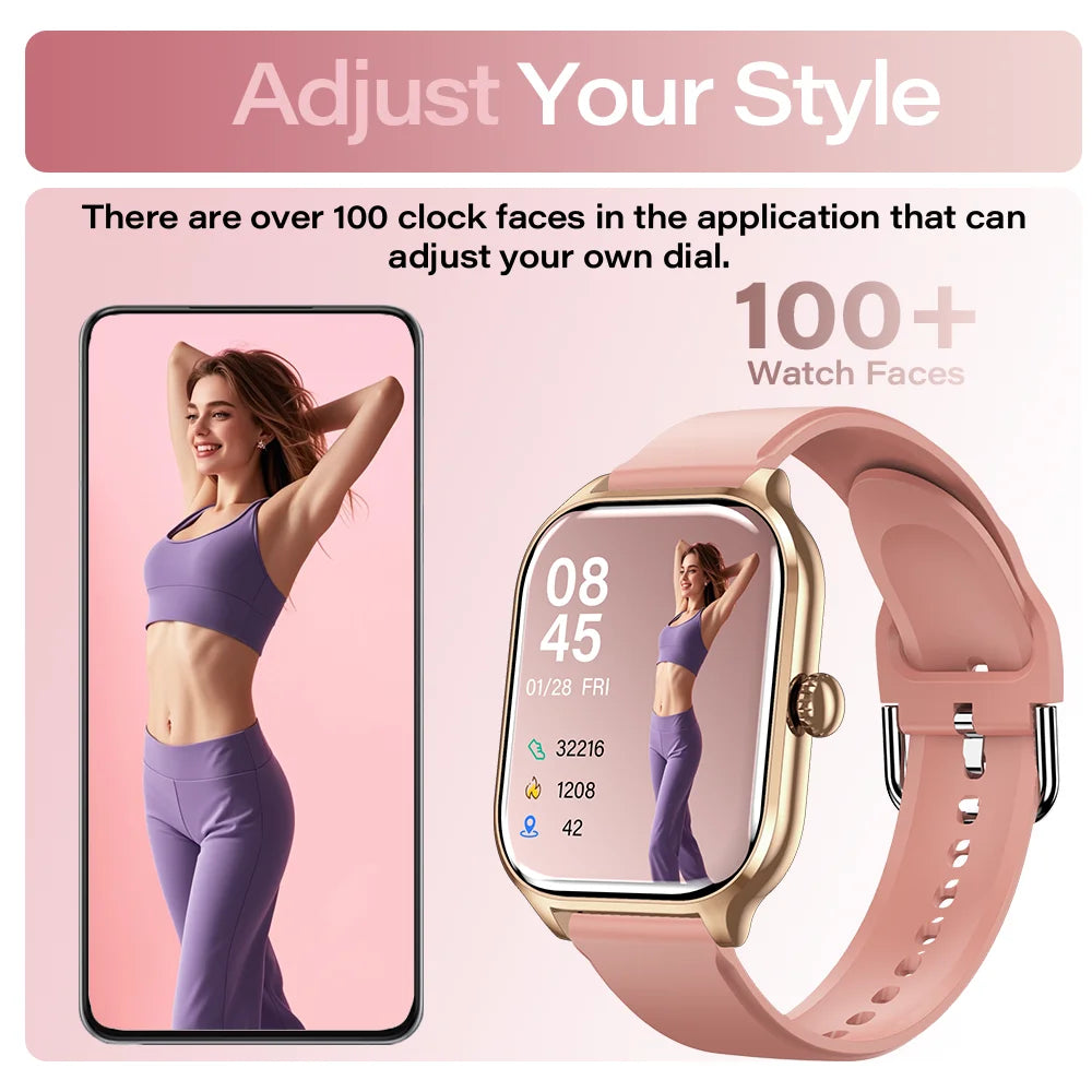 LAXASFIT 2025 New Smart Watch Bluetooth Call Message Reminder 24 Hour Health Monitoring Smart Watch Gift for Men and Women