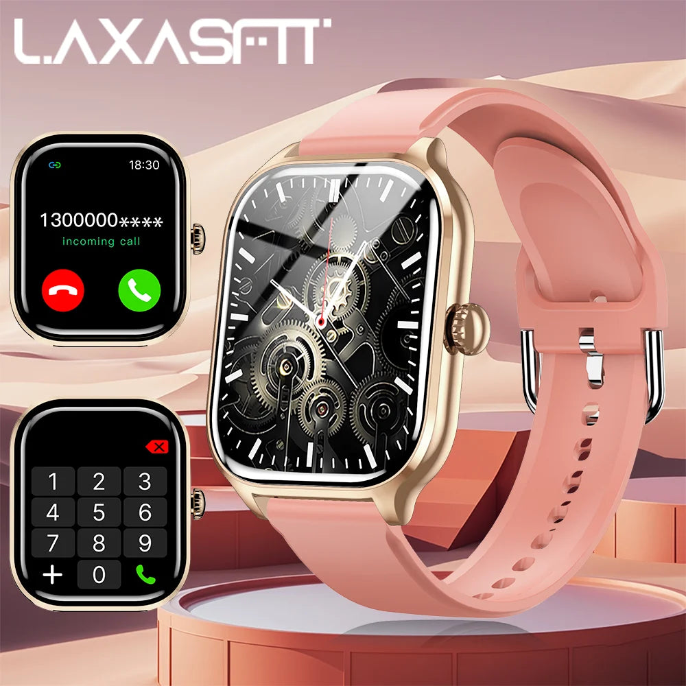 LAXASFIT 2025 New Smart Watch Bluetooth Call Message Reminder 24 Hour Health Monitoring Smart Watch Gift for Men and Women